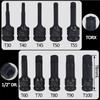 10Pcs 1/2 Inch Drive Impact Torx Star Bit Socket Sets T30-T100 Socket Bits Set T30 T40 T45 T50 T55 T60 T70 T80 T90 T100