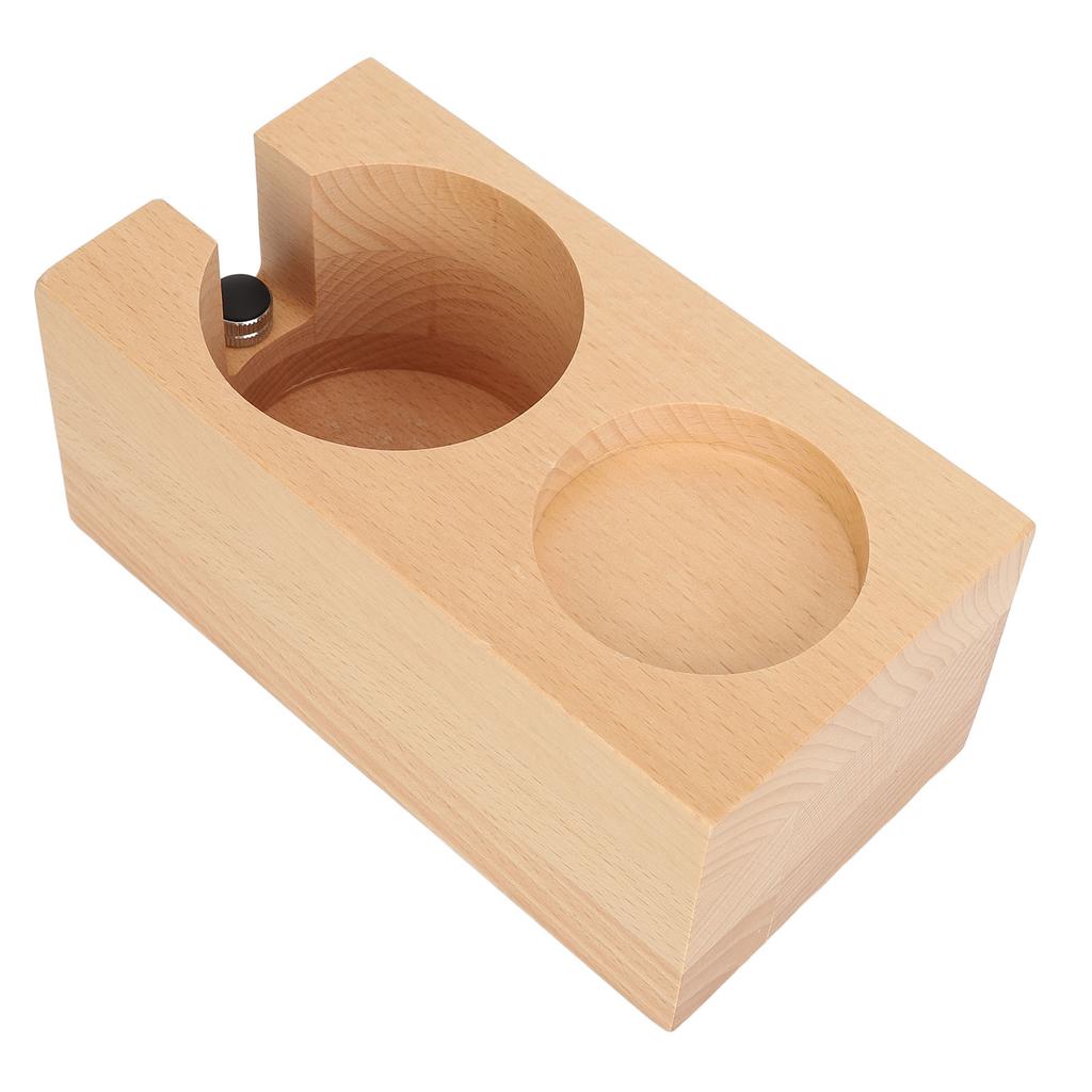 Wooden Coffee Tamper Station Stable Prevent Slip Coffee Tamper Holder Base Tamping Station for Home