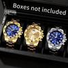 4 Pcs/set Men's Watch Casual Men Quartz Watches Geneva Male Wristwatch Fashion Bracelet Ring Necklace Accessories Reloj Hombre