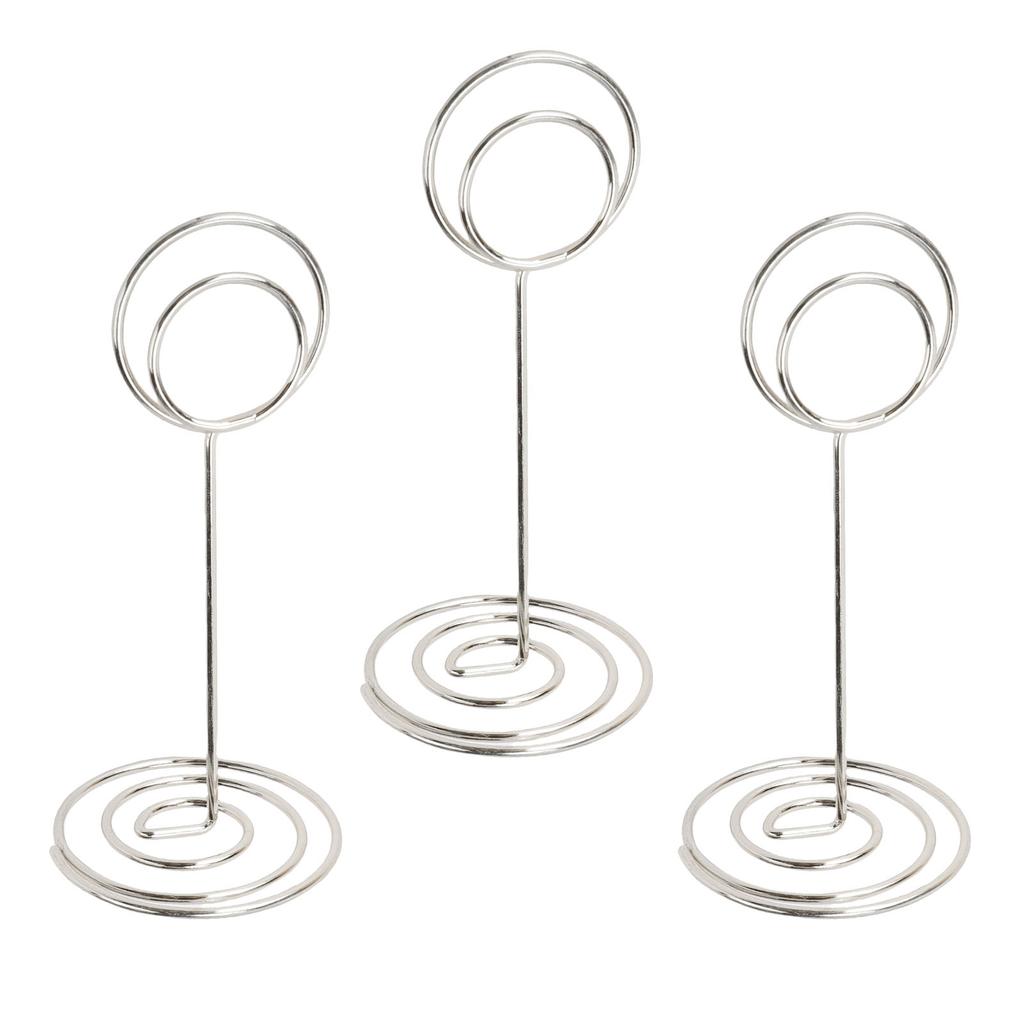 20 Pcs Table Number Holder 85mm Round Iron Place Card Holder Desktop Photo Memo Stand for Wedding Party Graduation