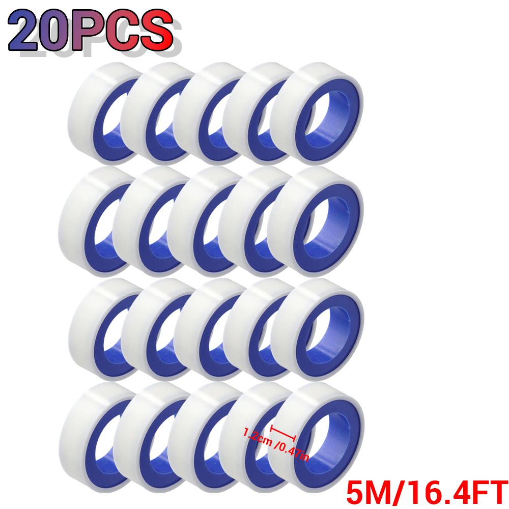PTFE Water Pipe Tape Oil-free Sealing Tape Fitting Thread Seal Tape White Pipe Thread Seal Raw Material Tape Home Essential