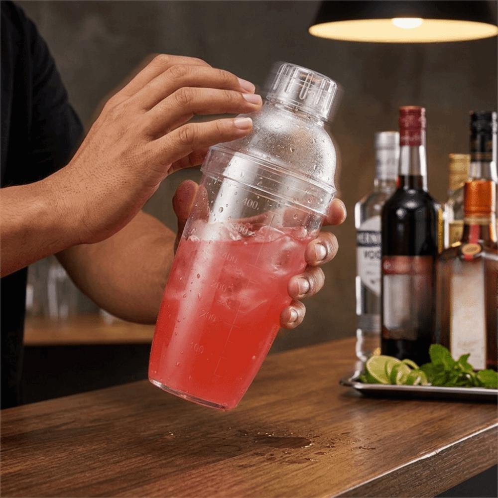 Con Segni Shaker per Cocktail Bicchiere da Bar in Plastica Facile da Pulire Recipiente per Shakerare Preparazione Tè alla Frutta