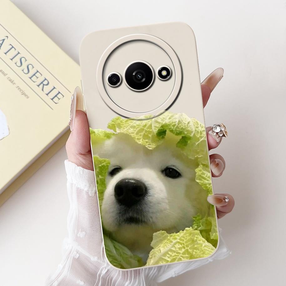 Für Xiaomi Redmi A3 Hülle 2024 Neue Mode Blume Quadratisch Silikon Kameraobjektiv Schutzabdeckung Für Xiaomi Poco C61 RedmiA3 Stoßstange