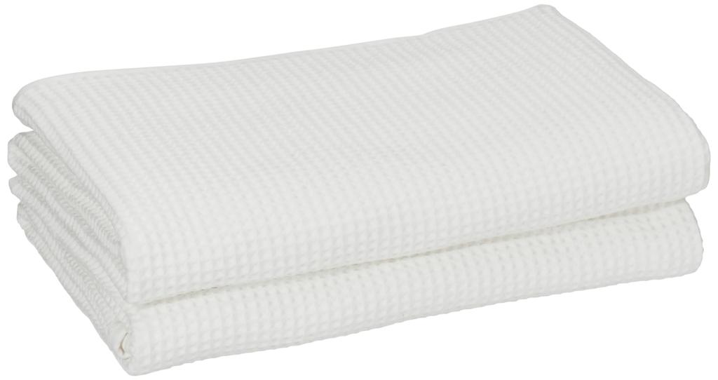 MUJI Waffle Weave Large Bath Towels, Off-White, Set of 2, 70 x 140cm, Lint-Resistant, Quick-Drying, Product Code: 83344863