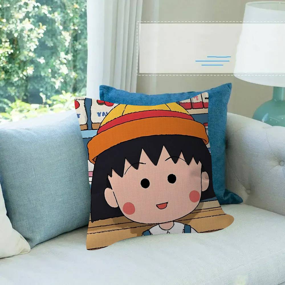 Cartoon Chibi Maruko-chan    Pillow Dust Cover Bedroom Kids Party Decoration Pillowcase Birthday Children Gift