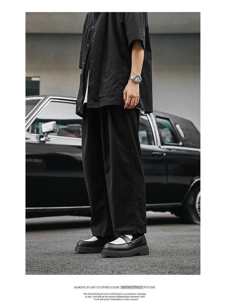 Men's Retro Leather Derby Shoes - Autumn Casual, British Style, Height Increasing, Wear-Resistant, Thick Sole Fashion.