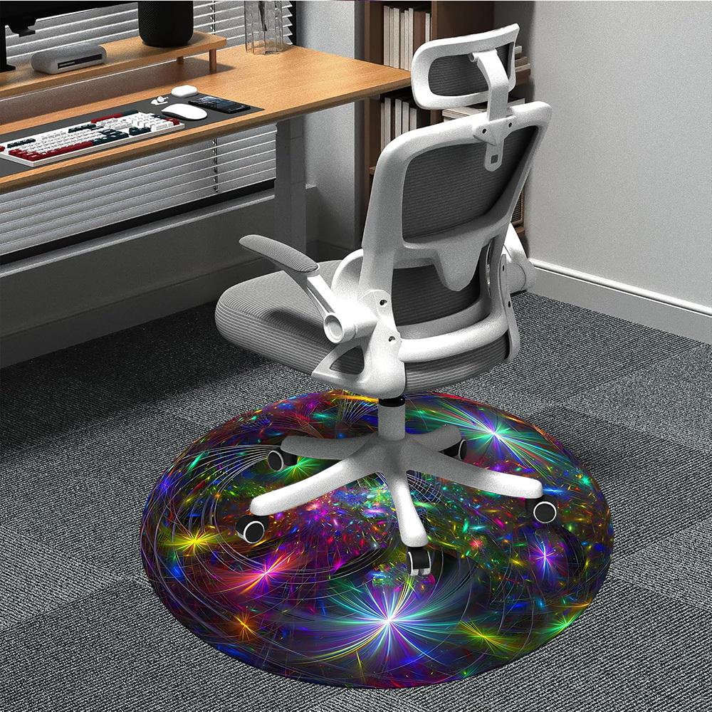 

1pc Cosmic Sphere Chair Carpet for Office, Non slip, Soft and Durable Office Rug 80cm