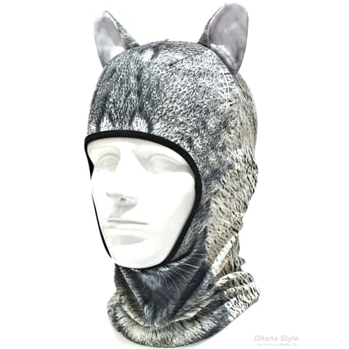 3D Animal Face Mask with Ears, Quick-Drying Full Face Balaclava/Balaclava for Airsoft, Cycling, Motorcycles, Outdoor Activities, and Cosplay (Cat)