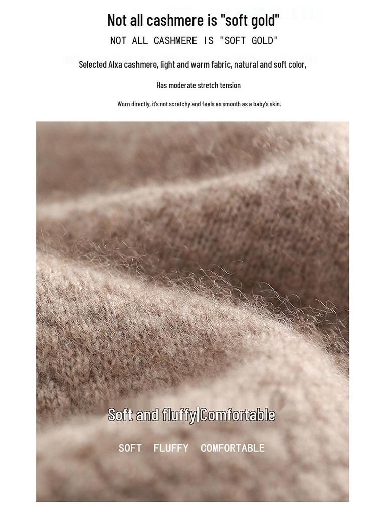 Men's Cashmere Polo Neck Short Sleeve Sweater - Autumn/Winter Business Casual