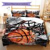 Basketball Pattern Bedding Quilt Set Quilt Cover Pillowcase Home Decoration Birthday Gift (1 * Duvet Cover + 2 * Pillowcase, Without Core)