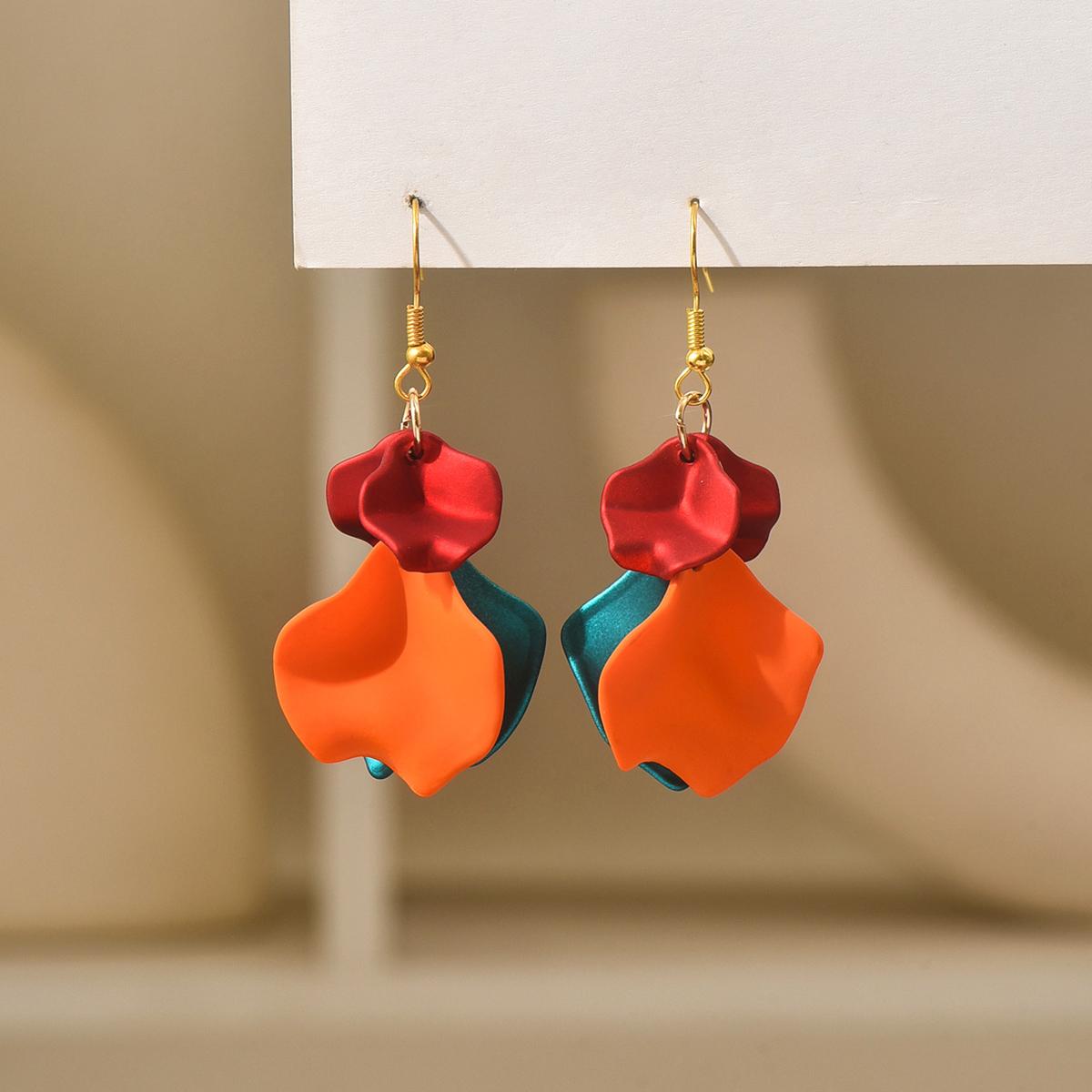 

Petals Long Tassel Dangle Earrings For Women Romantic Sweet Multicolor Acrylic Luxury Wedding Party Fashion Jewelry Accessories оранжевый