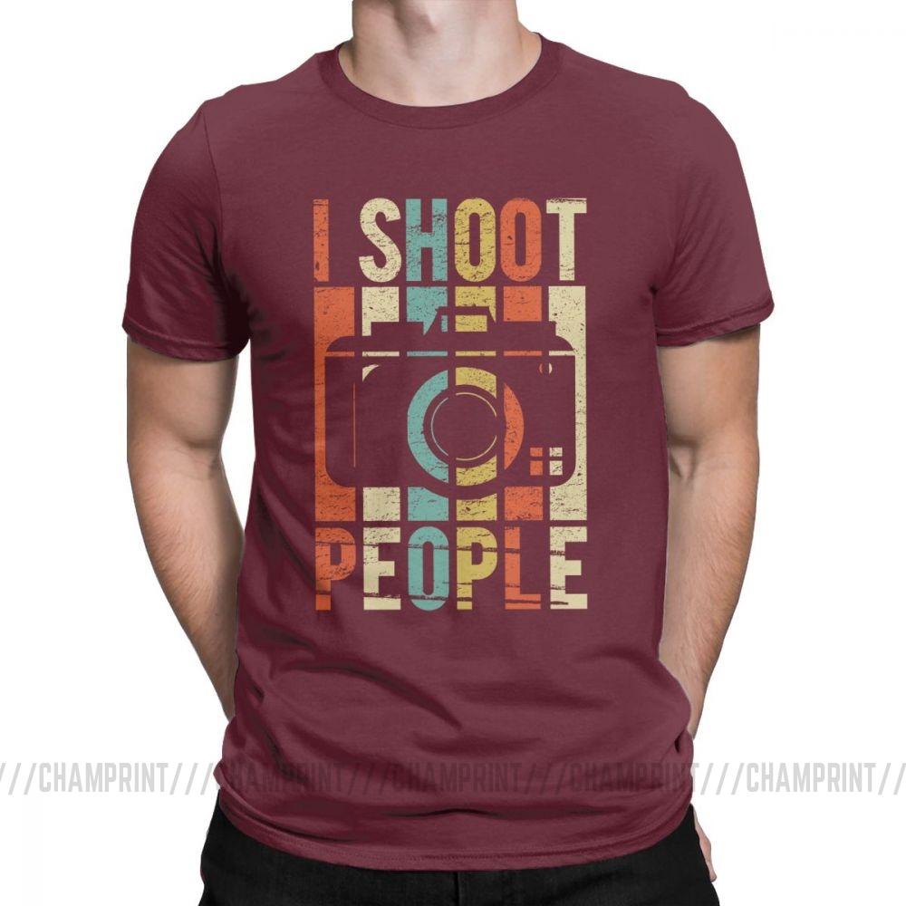 Men S Vintage Shoot People Photographer T Shirt Novelty 100 Cotton Tee Shirt Short Sleeve T
