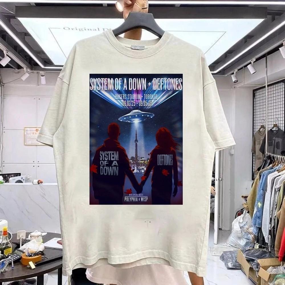 System Of A Down Торонто Концерт 3 сентября 5 сентября 2025 Белая Унисекс Футболка Унисекс Футболка XXXL