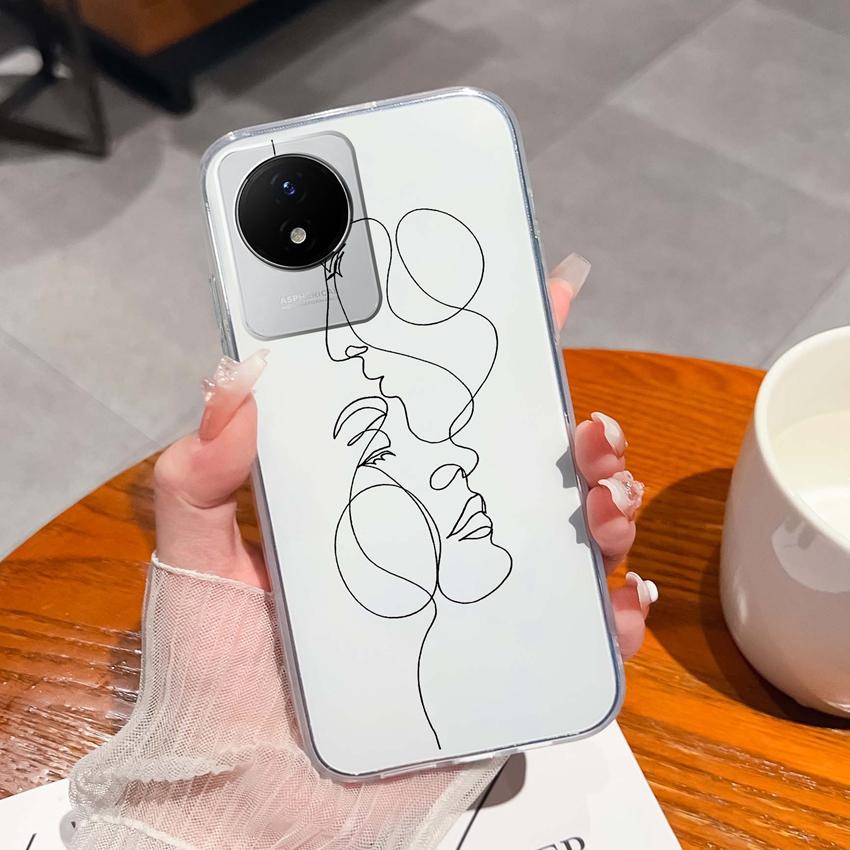 For Vivo Y02 Y02A Y02S Y10 Y11 Y12 Y12a Y13 Y15 Y15a Y16 Y17 Y19 Clear TPU Case Ocean Whale Pattern Anti Drop Back Cover For Vivo Silicone Phone Shell