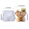 Silicone Bear Planter Mould With Floral Designs For Creative Resin Casting And Craft Projects