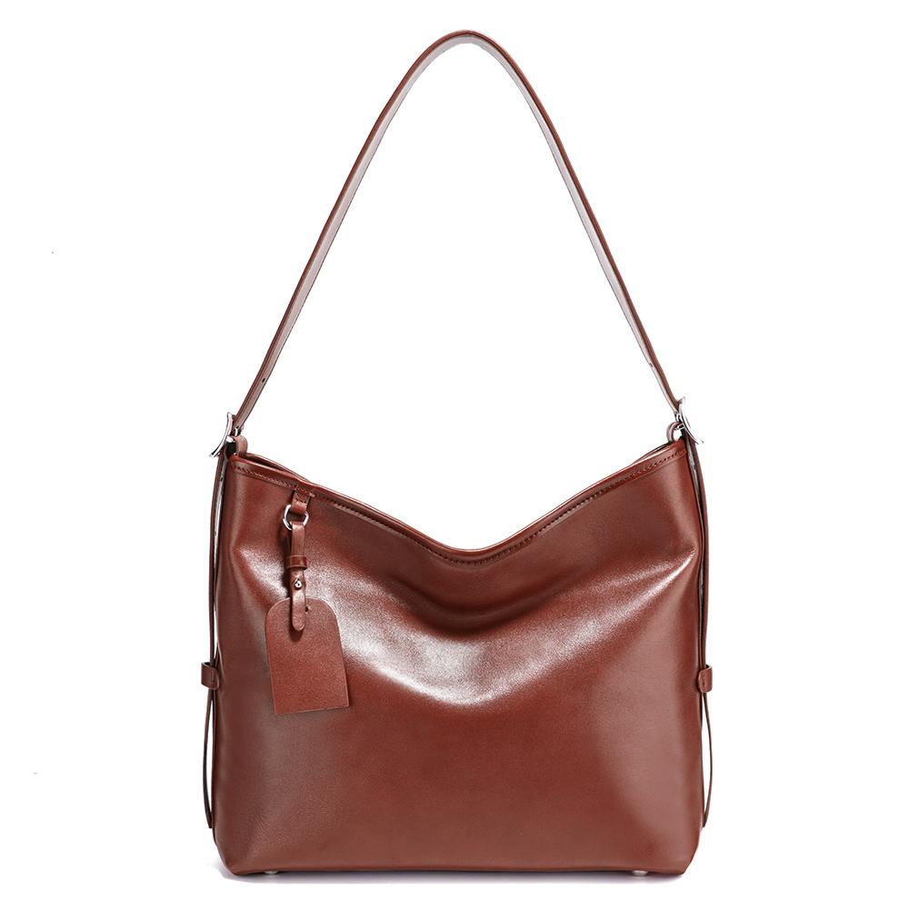 

Zency Стильные женские кожаные сумки-хобо через плечо темно-коричневого