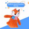 Plush Fox Dog Toy Squeaky Interactive Dog Chew Toy Puppy Teething Toy Stuffed Animal for Dogs Teeth Cleaning Boredom Relief