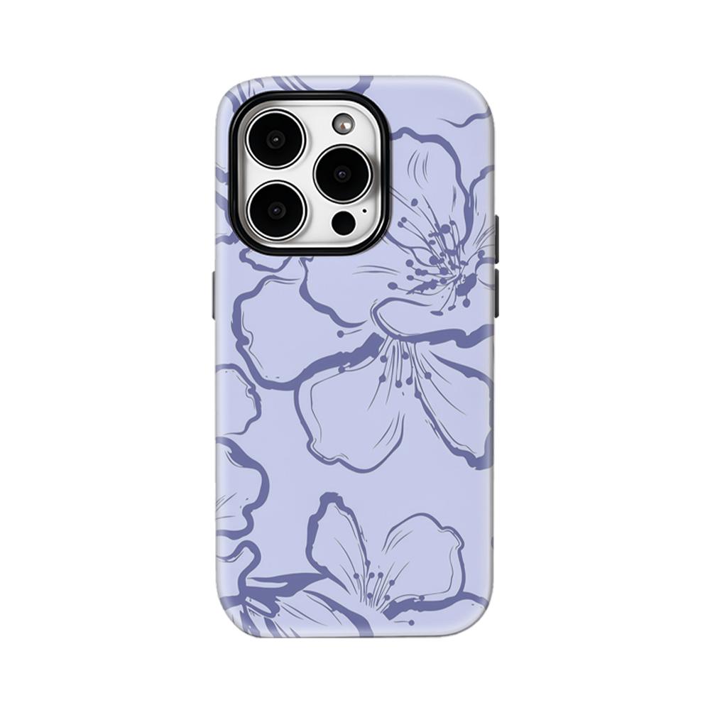 Purple Flower Pattern Phone Case for IPhone 16 15 14 13 12 11 X XS XR XSMAX 7 8 Pro Max Plus Double-layer Back Cover
