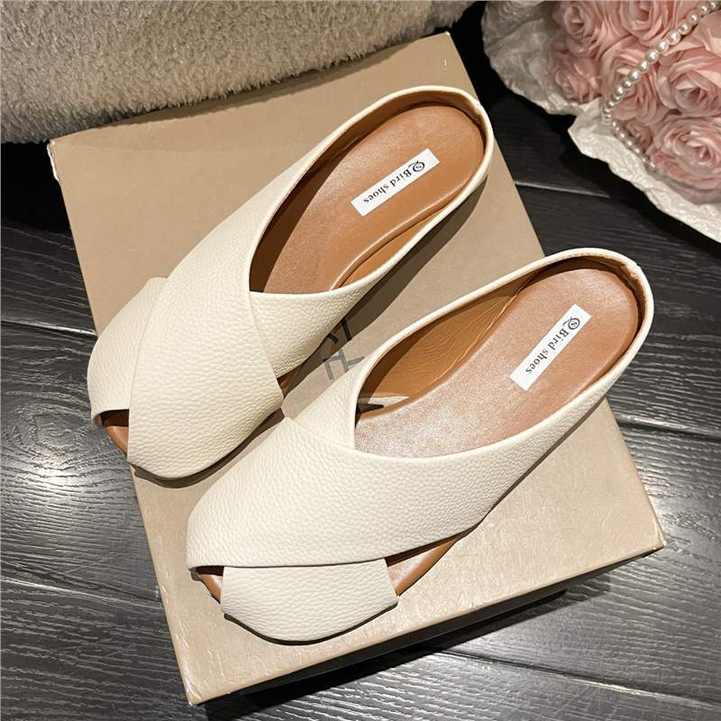 

Slippers women s new models in the summer of 2024, fish mouth bag head half drag, wear shallow single shoes with soft soles and cool slippers 40