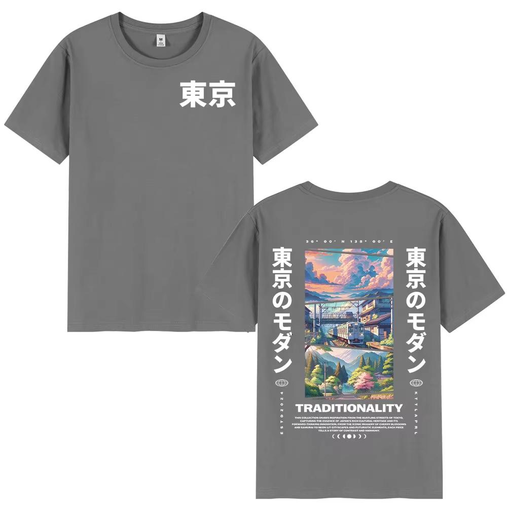 2026 Japanese Tokyo Cherry Blossoms T Shirts Men Women Clothing Short Sleeve Cotton T Shirt Fashion Harajuku T-shirt Streetwear Casual Tee Top