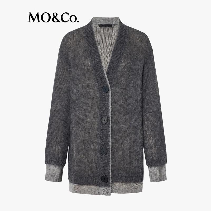MO&Co. Faux Two-Piece Mohair Wool Blend Cardigan