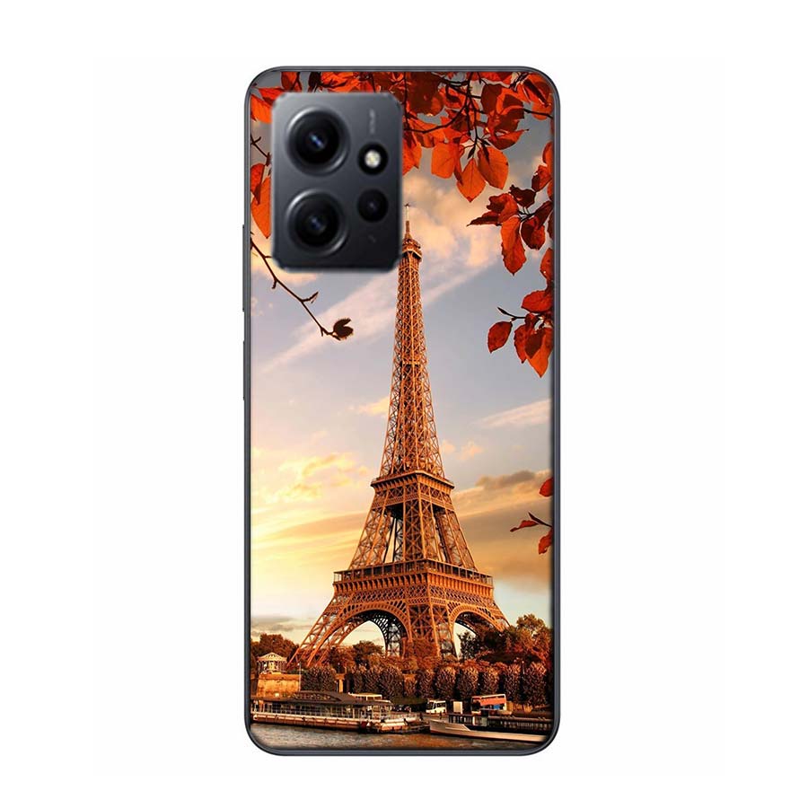 Eiffel Tower Art Phone Case For Redmi 12 13C 12C 15C 9 10 10C Note 13 Pro Plus 14 15 Pro 9T 9C 9A TPU Soft Cover Clear Cell Case