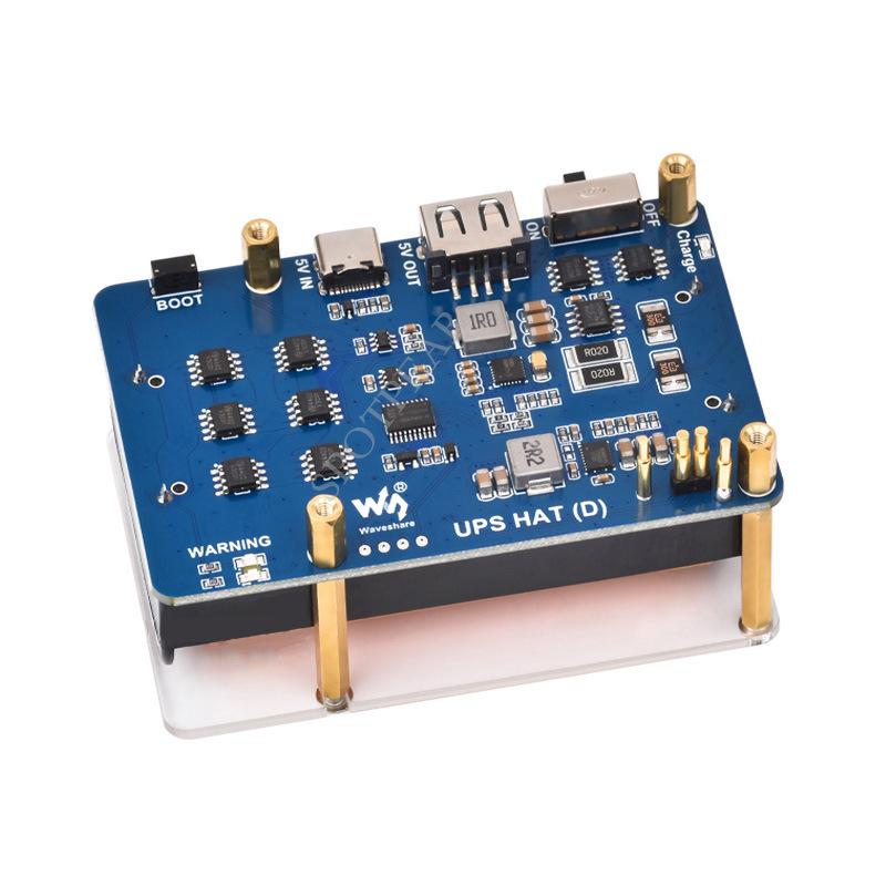 Raspberry Pi 21700 Large Capacity UPS Module: 5V Output, Simultaneously Supports Charging & Discharging