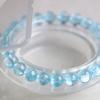 Natürlicher Blauer Topas Klare Runde Perlen Trendiges Unisex Armband Schmuck Party Geschenk 7mm 8mm AAAAAA