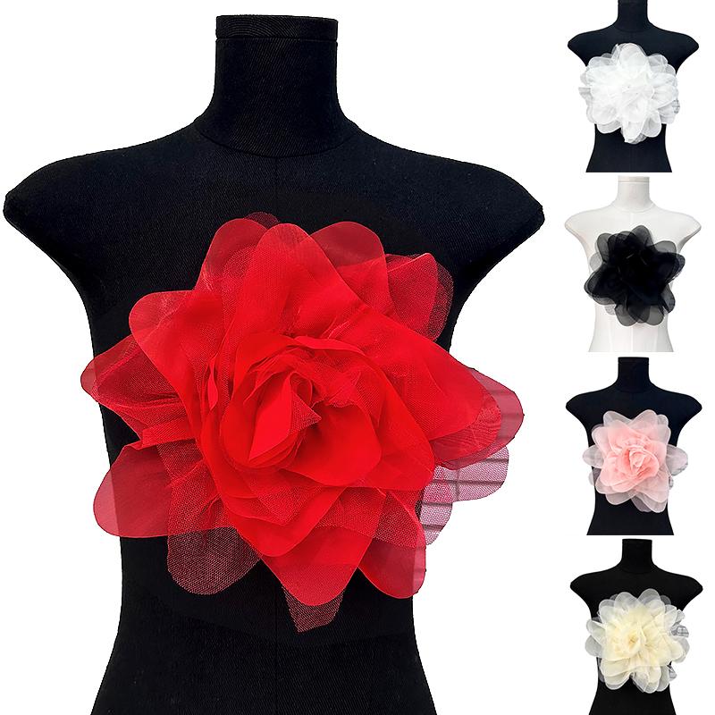 

1 шт. Цветочное платье на всю длину, сетка, грудь, цветок, органза, сделай сам, свадебное платье, аксессуары, трехмерная одежда, аксессуары