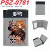 Japan Cartoon Comics Demon Slayer Color-blocked Tri-fold Flap Wallet with Snap Closure Portable Canvas Pocket Coin Purse 7565 KTB