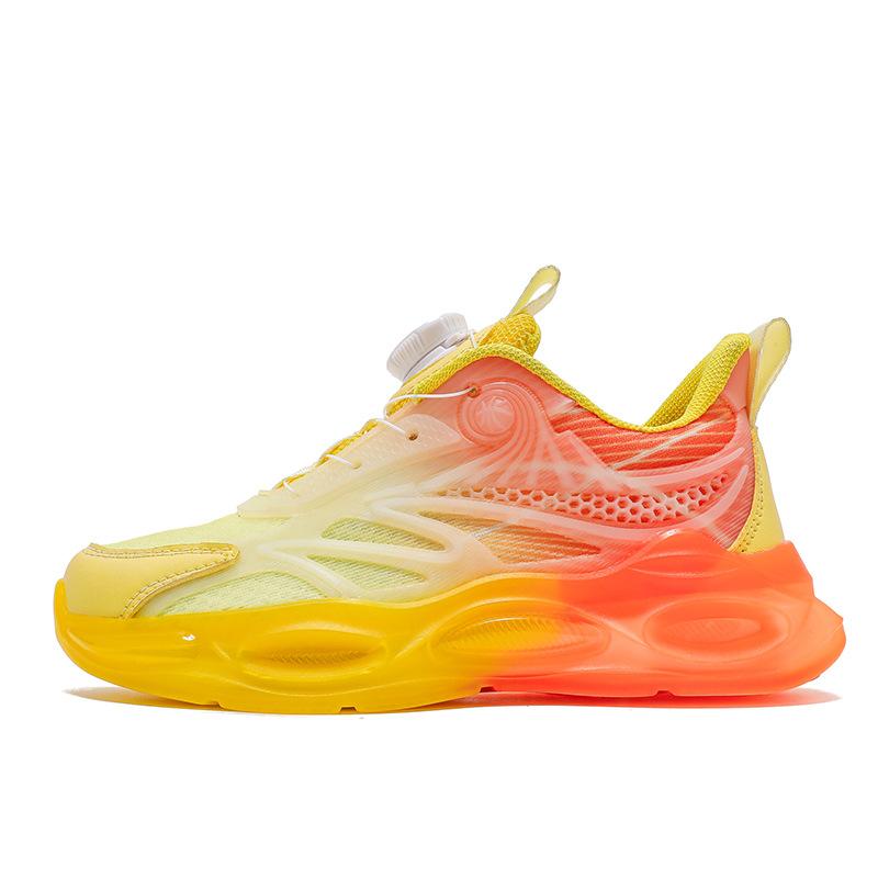 New 2025 boys' sneakers mesh breathable luminous rotating buckle non-slip and wear-resistant children's sneakers tide