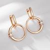 Fashion  Rose Gold Color Glossy Hollow Round Drop Earring For Women Unusual Shiny Natural Zircon Daily Fine Jewelry
