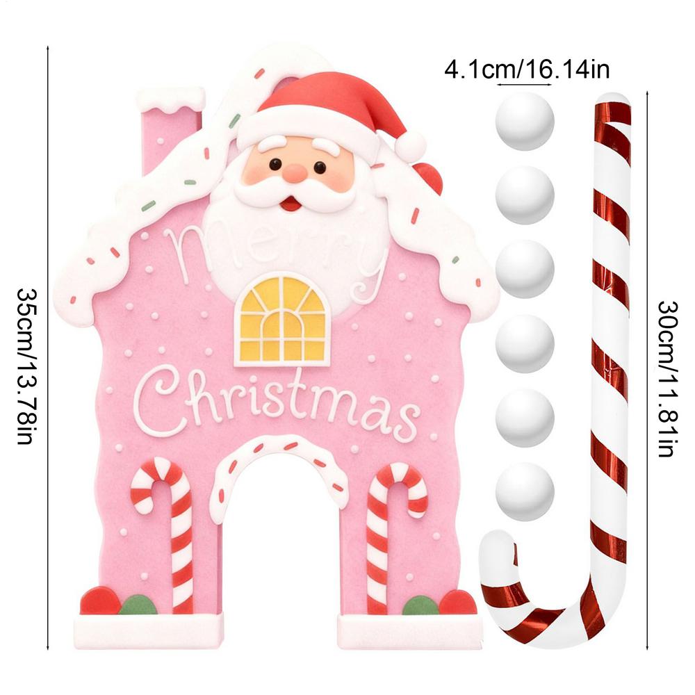 Gingerbread Golf Game with Candy Cane Sticks Portable Funny Indoor Outdoor Toy Gingerbread Christmas Mini Game Set for Home Room