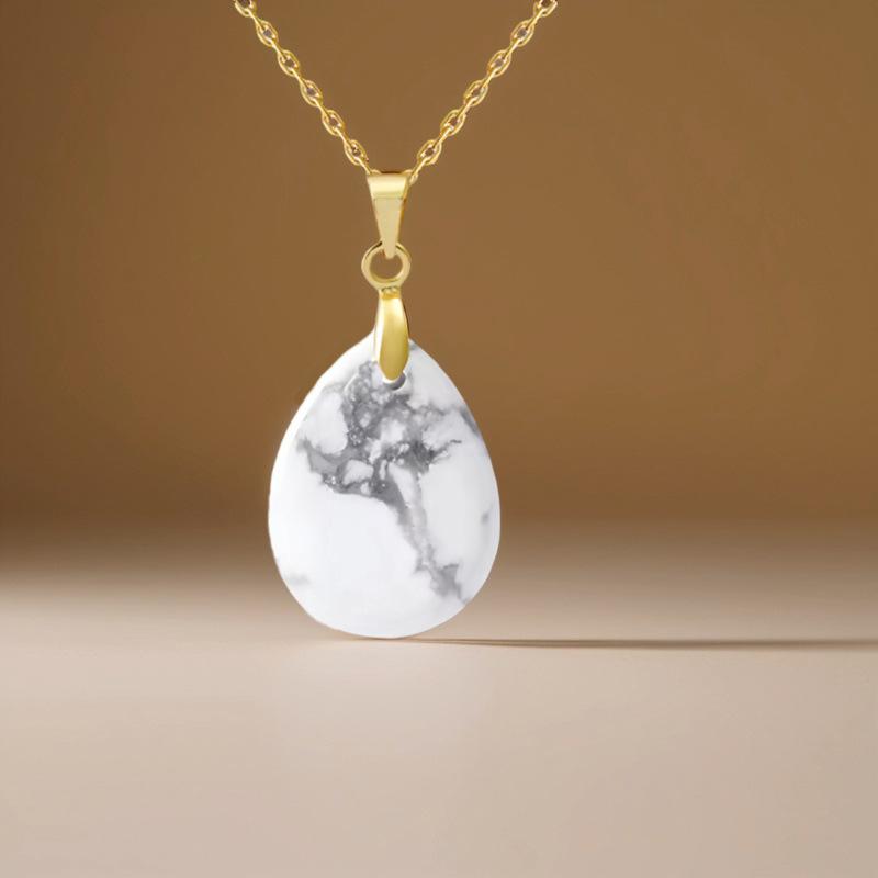 High quality hot selling natural crystal stone water drop pendant necklace jewelry simple fashion necklace merchandise jewelry
