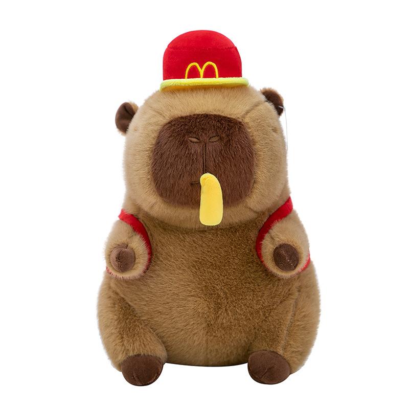 New Backpack Kapibala Plush Toys Stretchable Fries Baked Capybara Doll Doll Pillow Gift