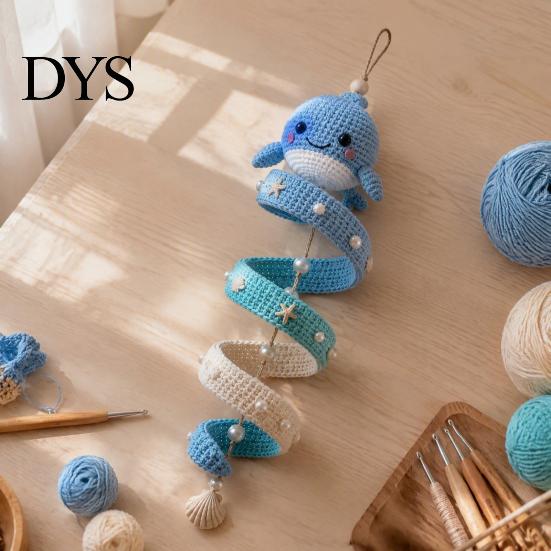 Easy Crochet Animals Pattern Ocean Theme Spiral Kit, Decorative DIY Art Craft, Bag Charms Making Assembly Hanging Ornament for Christmas Tree