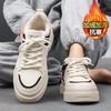 Internet celebrity popular men's shoes winter Korean version versatile low-top sports board shoes youth velvet warm two cotton shoes thick sole