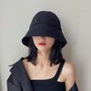 Summer Bucket Hat For Women Outdoor Foldable Fisherman Cap Solid Color Cotton Girls Panama Beach Sun Hat