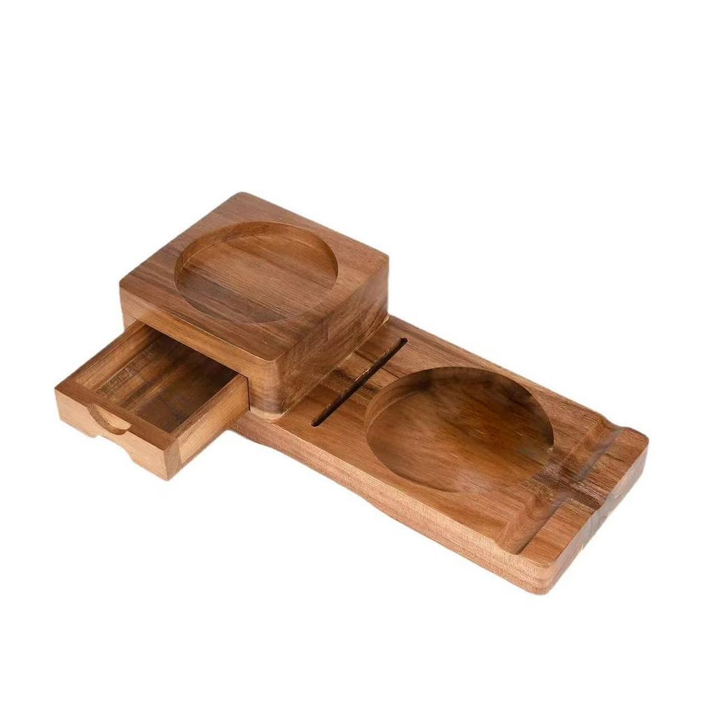 Multi Function Solid Wood Cigar Ashtray with Drawers Whiskey Cup Holder Tray Cigar Box Accessories Holder Smoking tools