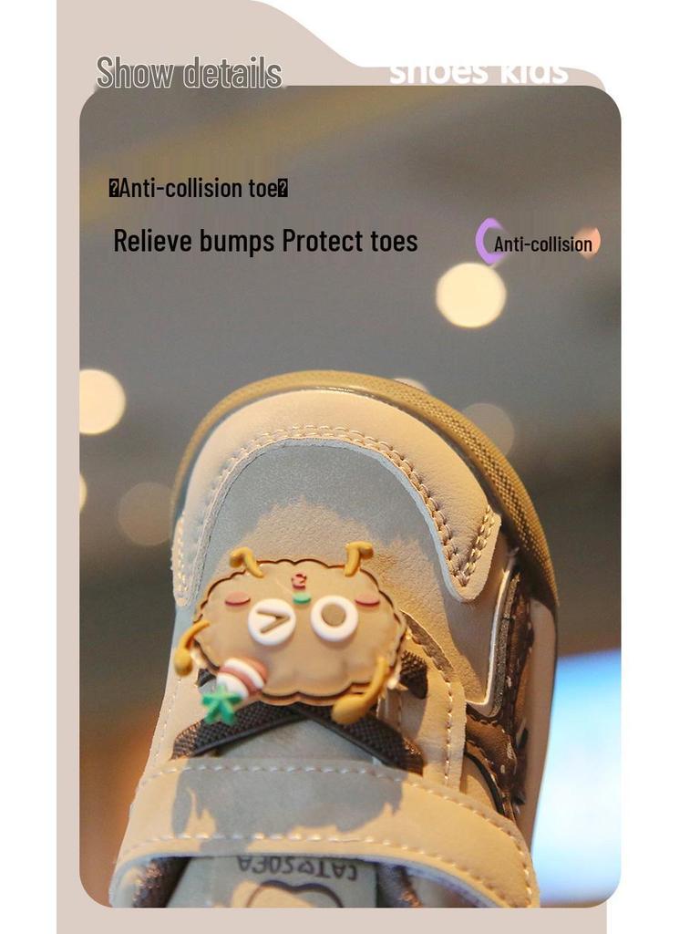 Baby Non-Slip Soft Sole Shoes - Spring/Autumn, Anti-Kick, Magic Tape, Cartoon Design for Boys and Girls