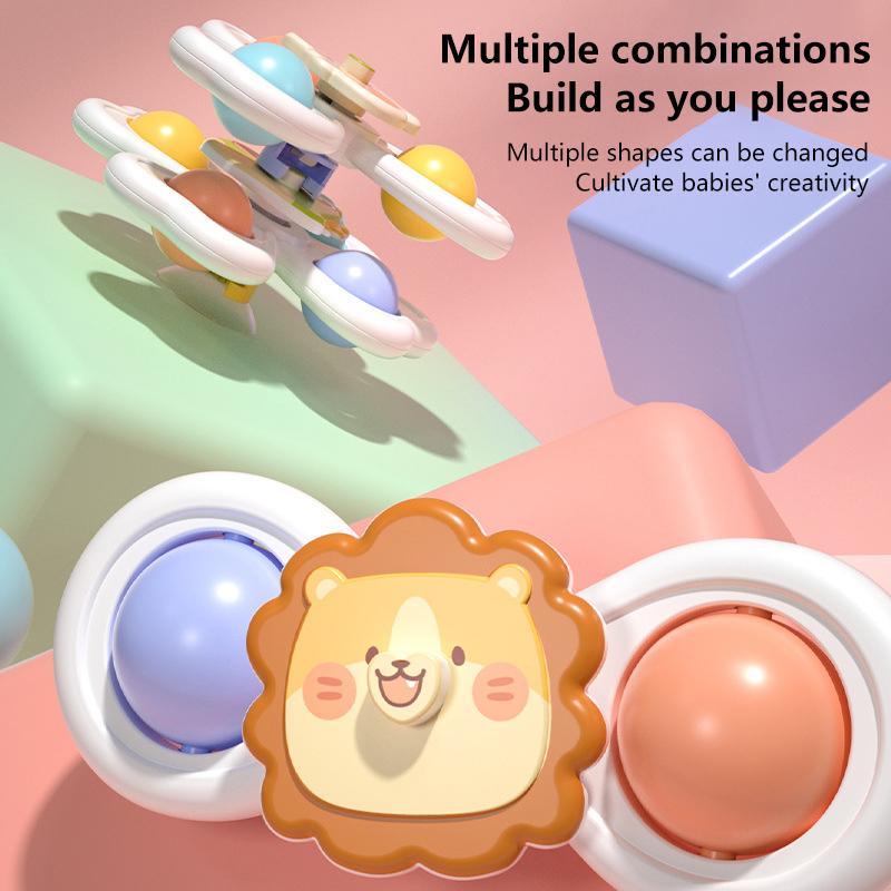 Suction Cup  Cartoon Animal Spinner Toys For Kids Window High Chair Tray Bath Table Travel For Children Gift