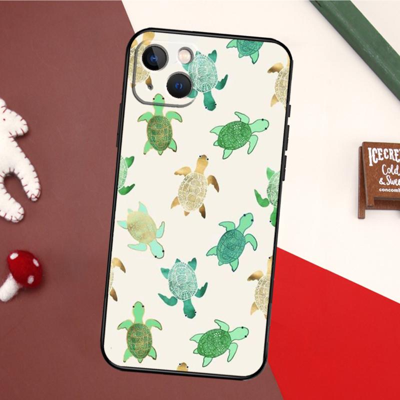 Swimming Freshwater Sea Turtles Case For iPhone 14 Pro Max 16 15 11 12 13 17 Pro Max mini 15 16 Plus 16e 17 Air Back Cover