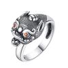 Adjustable Open Ring With Pixiu Fortune Beast Motif Sterling Unisex Vintage Style Finger