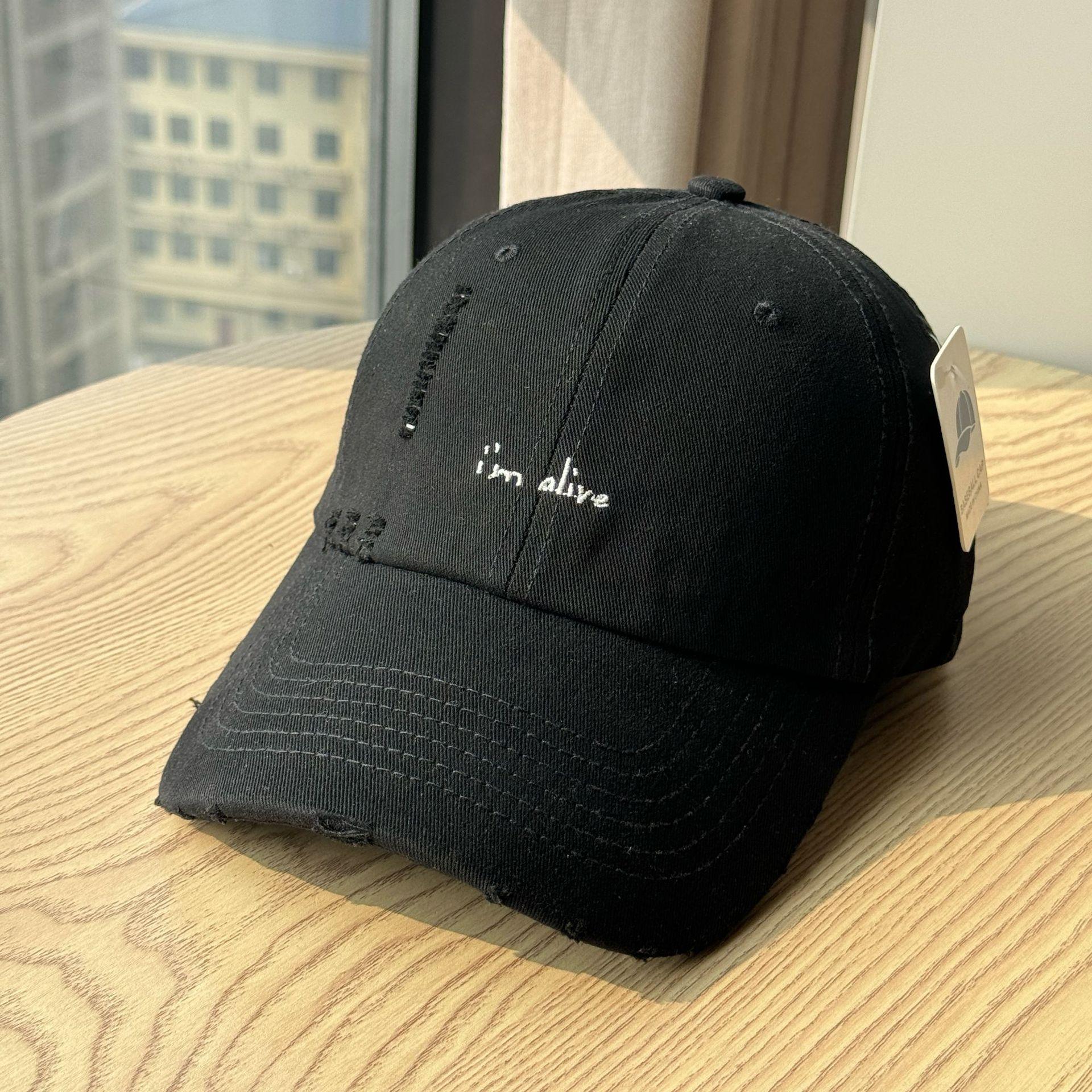 

High-quality vintage washed casual style soft-top baseball cap for women, versatile baseball cap for men, makes the face look smaller and trendy Adult54-60Adjustable чёрный