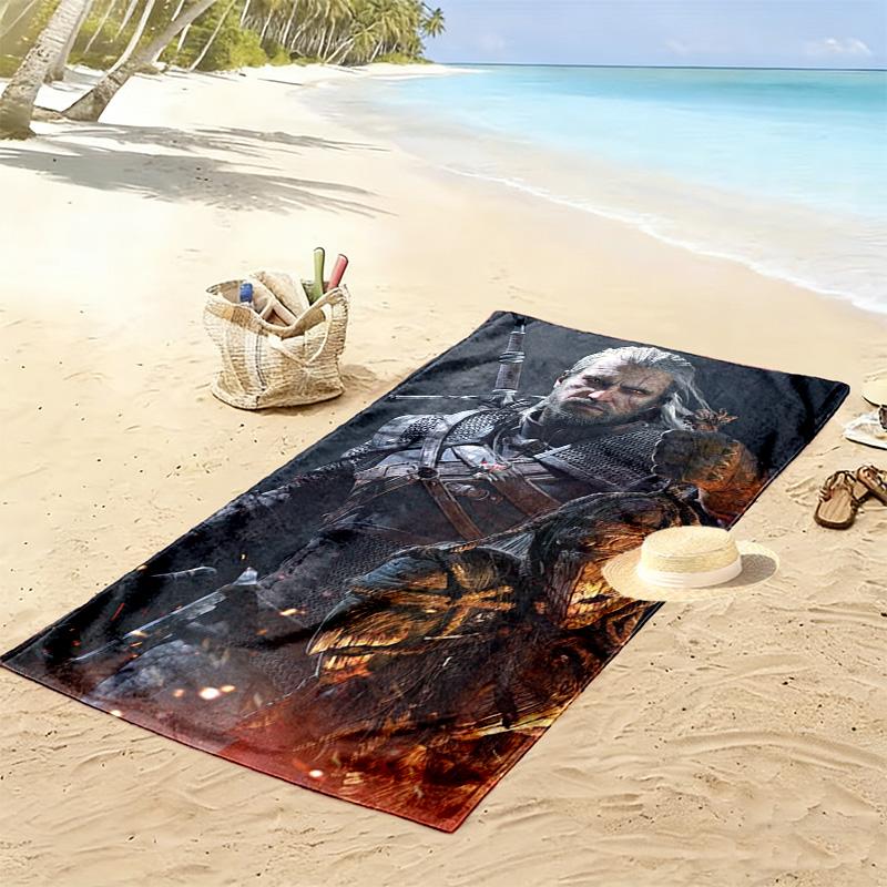 The Witcher's Fury Beach Towel Beach Soft Quick-drying Swim Towel Swim Seaside Travel and Vacation Towels Comfort Outdoor Picnic Beach Mat
