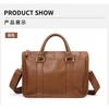 Genuine Leather Men's Business Travel Pillow Bag Classic Handbag Casual Versatile Shoulder Briefcase Cowhide