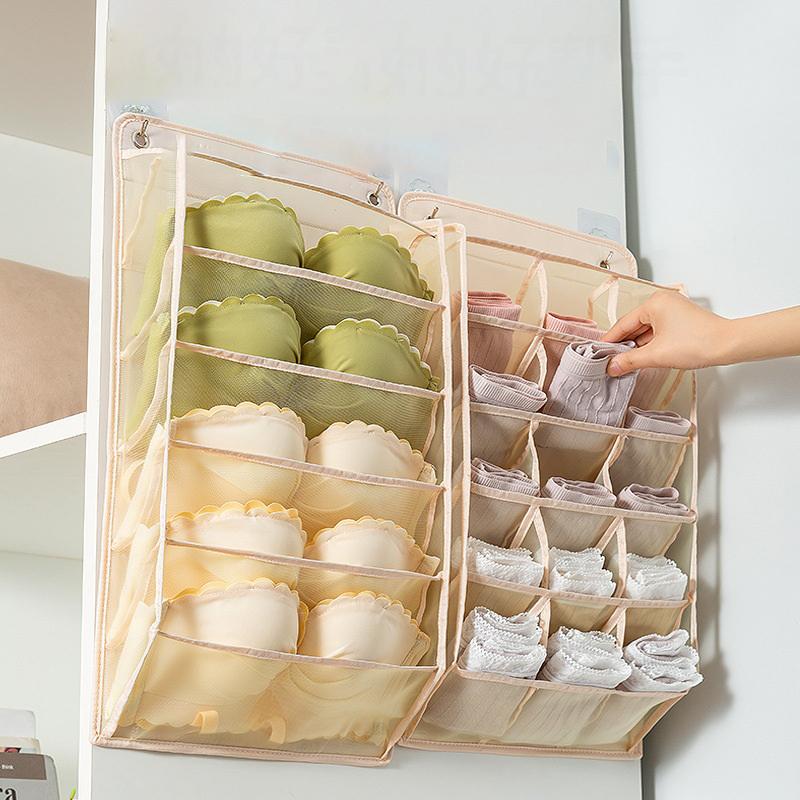 Underwear Panty Storage Hanging Bag Wall Mounted Bra Storage Organizer Rack Home Closet Organizer Storage Bags