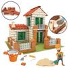 DIY miniatura casă vilă simulare ciment reutilizabil mini grămadă cărămidă asamblare model bloc de construcție copii constructor jucărie cadou