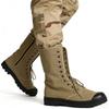 Mens Canvas Boots Military Style High Top Desert Boots Side Zipper Outdoor Hiking Shoes Breathable Non-slip
