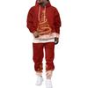 Men's Casual Sweatshirt Set with Pattern for Fall and Winter